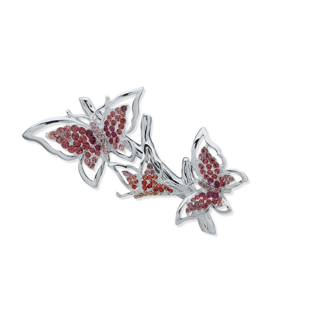 NWT Anne Klein Women's Flying Butterflies Pin in Gift Box in Silver Tone